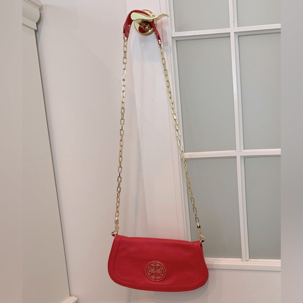 Tory Burch Reva Logo Pink Crossbody Bag Clutch